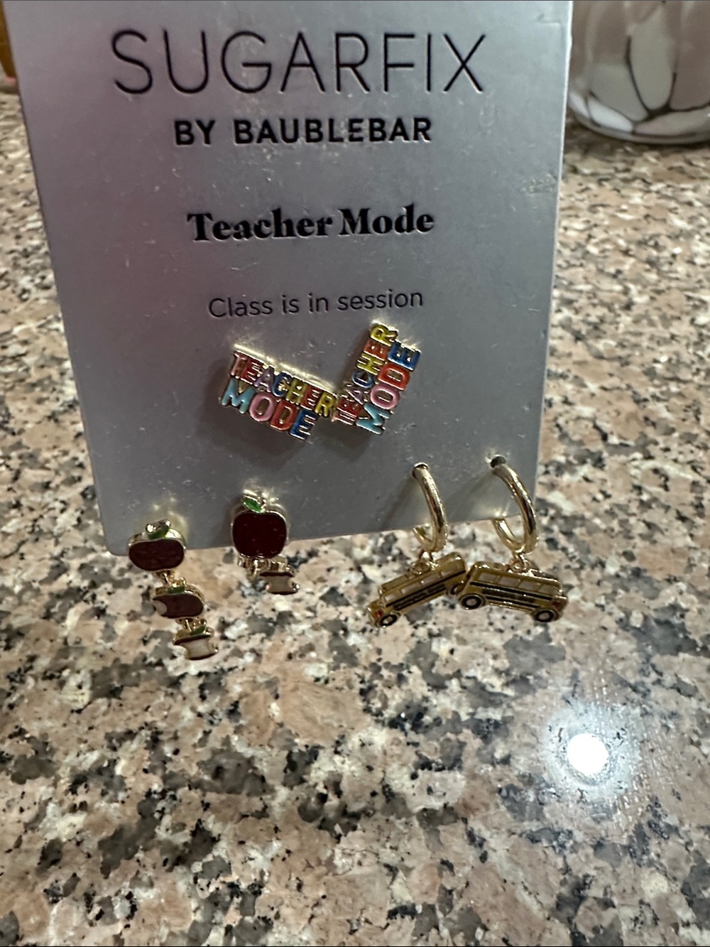 BaubleBar SUGARFIX Teacher Mode Multi-Color Enamel Earring Set